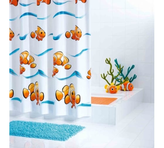 Штора для ванных комнат RIDDER Clown цветной 180x200 33384