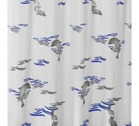 Штора для ванных комнат RIDDER Delphin синий/голубой, 180х200, Aqm 130303