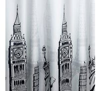 Штора для ванных комнат RIDDER Freedom белый/черный 180x200 403240