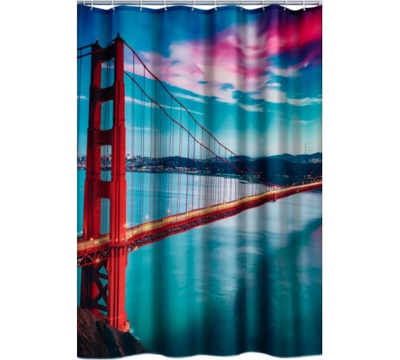 Штора для ванных комнат RIDDER Golden Gate Bridge цветной, 180x200 42123000