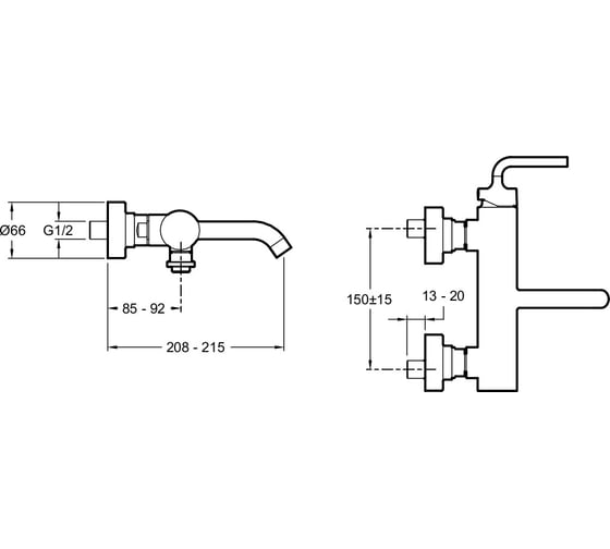 Смеситель для ванны JACOB DELAFON PURIST E14589-4A-CP 00000012216