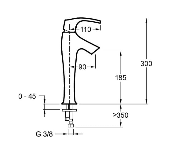 Смеситель для раковины JACOB DELAFON SYMBOL высокий E19774-CP 00000012255