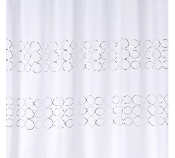Штора для ванных комнат RIDDER Paillette белый/золотой, 180x200 48324