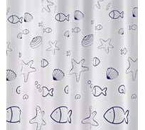Штора для ванных комнат RIDDER Seashell синий/голубой, 180х200 32630