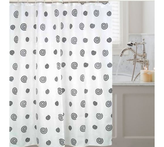Штора для ванных комнат RIDDER Snail серый/серебряный, 180x200, Aqm 403130