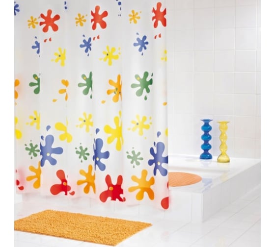 Штора для ванных комнат RIDDER Splash цветной, 180x200 33820