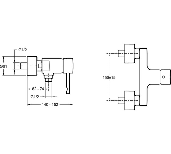 Смеситель для душа JACOB DELAFON CUFF E45533-CP 00000035547