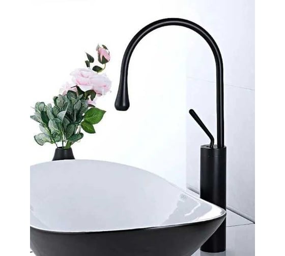 Смеситель высокий для раковины BOCH MANN TROPFEN B XL BM черный 9634
