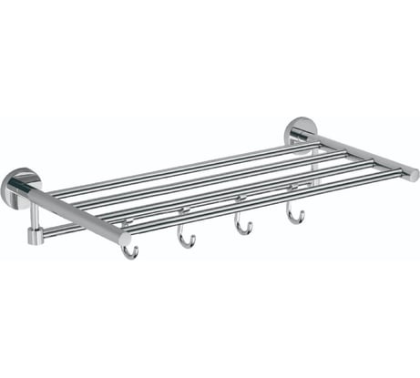 Полка для полотенец Savol 50 см, 4 крючка, хром S-508745 23184