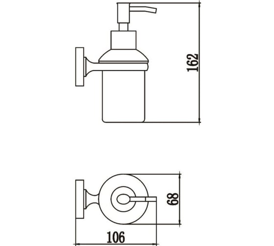 Дозатор для жидкого мыла с держателем Savol хром S-008731 23276