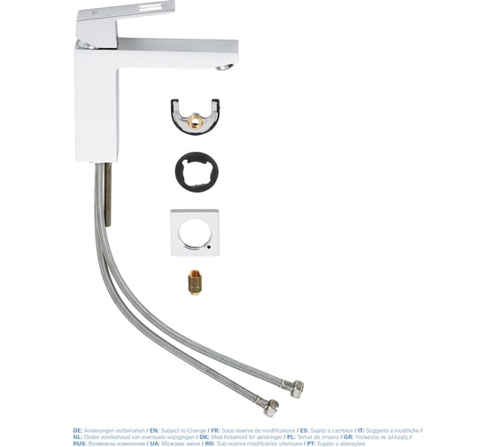 Смеситель для раковины Grohe Eurocube однорычажный, со средним изливом, гладкий корпус 23446000