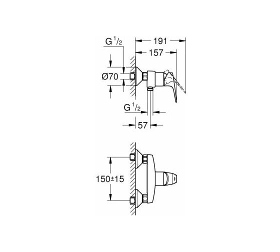 Смеситель для душа Grohe BauFlow 23755000