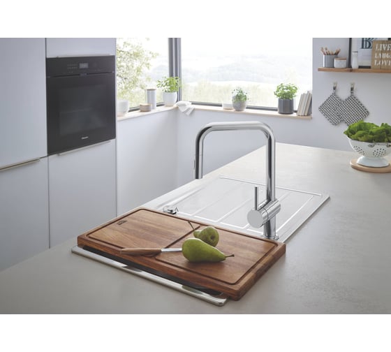 Смеситель для мойки Grohe Minta однорычажный, с выдвижным изливом 32322002