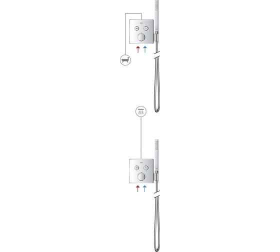 Термостат с держателем для ручного душа Grohe Grohtherm SmartControl комплект верхней монтажной части 29120000