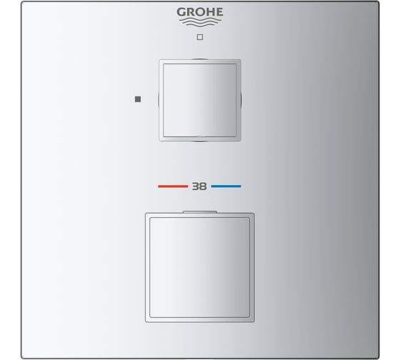 Термостат для душа Grohe Grohtherm Cube квадратная розетка, комплект верхней монтажной части 24153000