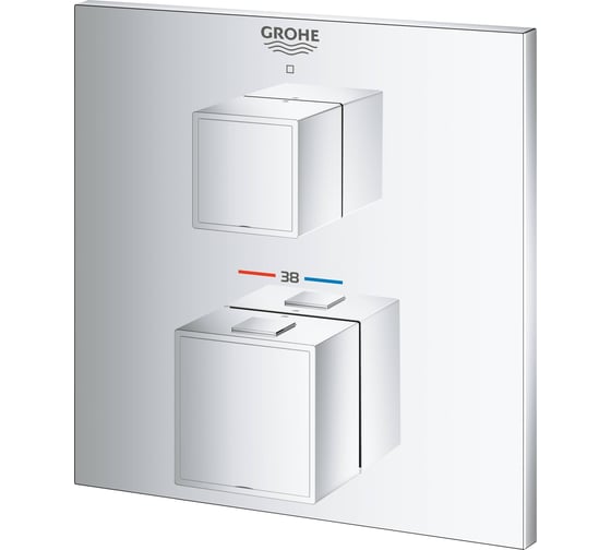 Термостат для душа Grohe Grohtherm Cube квадратная розетка, комплект верхней монтажной части 24153000