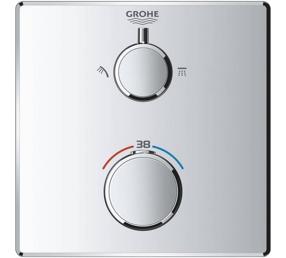 Термостат для душа Grohe Grohtherm с переключателем на 2 положения, верхний/ручной душ 24079000