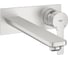 Смеситeль для раковины Grohe Lineare New на 2 отверстия, вынос 210 мм, настенный монтаж 23444DC1 1