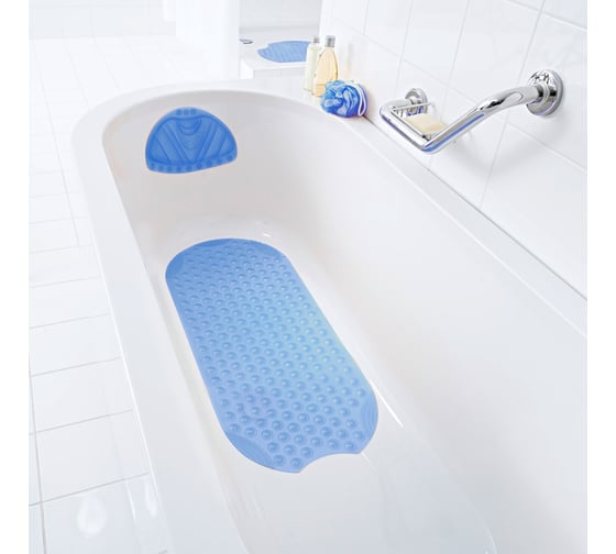 Противоскользящий коврик RIDDER Tecno Ice голубой, 38x89 68703