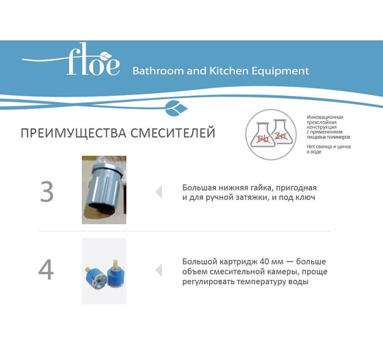 Смеситель для кухни FLOE, 40 мм, на гайке, с боковой ручкой, с гибким черным изливом FK234-GN