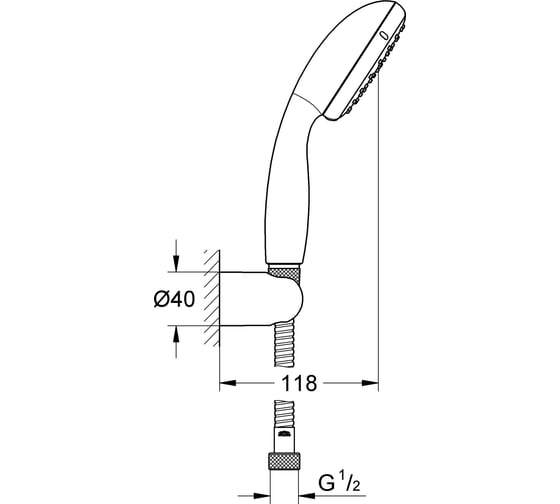 Душевой набор II Grohe Tempesta New, шланг 1500 мм 2780310E