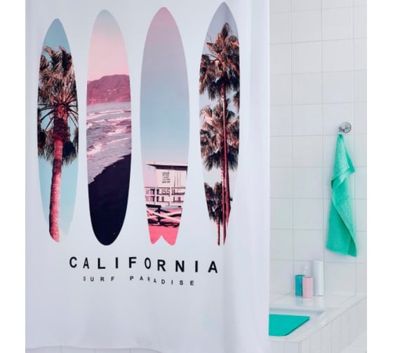 Штора для ванных комнат RIDDER California цветной 180x200 4205300