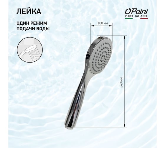 Душевая лейка Paini Torino круглая, хром 22370
