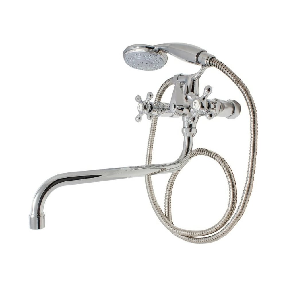 Смеситель для ванны stMira MIRA латунь, S-нос 30 см, маховик крест 5011 ...