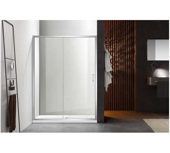Душевая дверь AQUATEK AQ ECO RA 12019CH двухэлементная, раздвижная, 1200x1900 мм, профиль хром, стекло прозрачное 00000130115