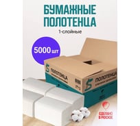 Полотенца листовые Бумага Сити V-сложение, 1 слой, 250 листов, белые, 20 шт/кор БС-1-250-V- (20шт./кор)М