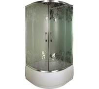 Душевое ограждение Parly Z90 90х90х195, матовое стекло с рисунком, высокий поддон 3814