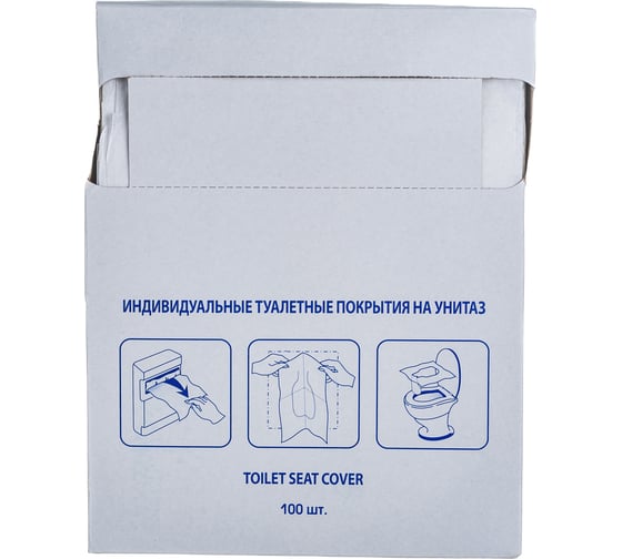 Одноразовые покрытия на унитаз PATERRA 1/4 сложения,100 шт в упаковке 104-019