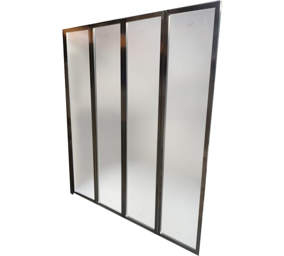 Шторка на ванну Cerutti SPA BOUNA CERUTTI 130x140, 4 секции, хром, матовое стекло 7255 1