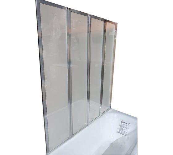 Шторка на ванну Cerutti SPA BOUNA CERUTTI 130x140, 4 секции, хром, матовое стекло 7255