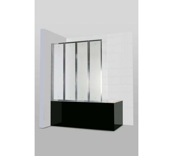 Шторка на ванну Cerutti SPA BOUNA CERUTTI 130x140, 4 секции, хром, матовое стекло 7255