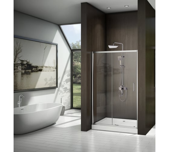 Душевая дверь Cerutti SPA GLORIA D120 80x120x195, стекло прозрачное, алюминиевый профиль, без поддона 7727