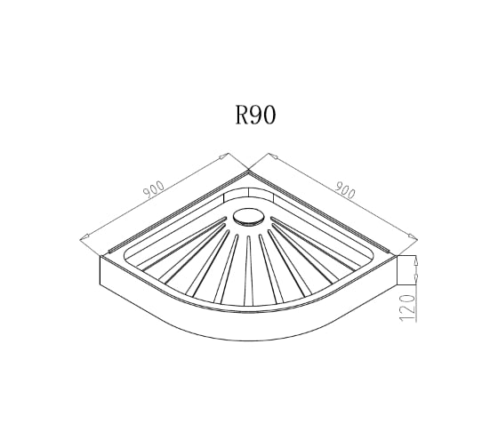 Душевой поддон Cerutti SPA R90 90х90х12, полукруглый 7708