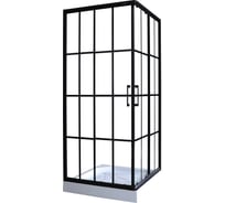 Душевое ограждение Cerutti SPA MUZA90 90x90x195 профиль алюминиевый черный, без поддона 7549