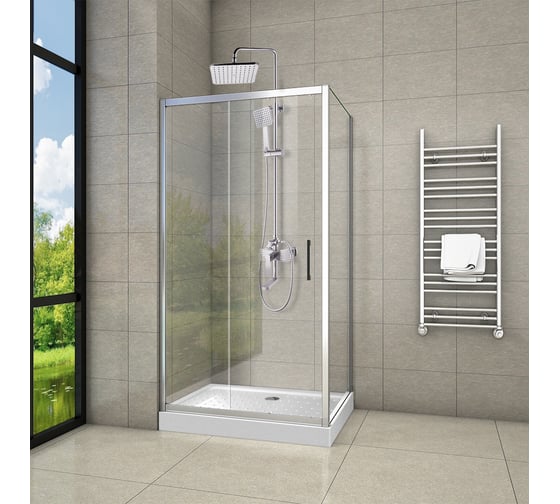 Душевое ограждение Cerutti SPA GLORIA 120 80x120x195, алюминиевый профиль, без поддона 7724