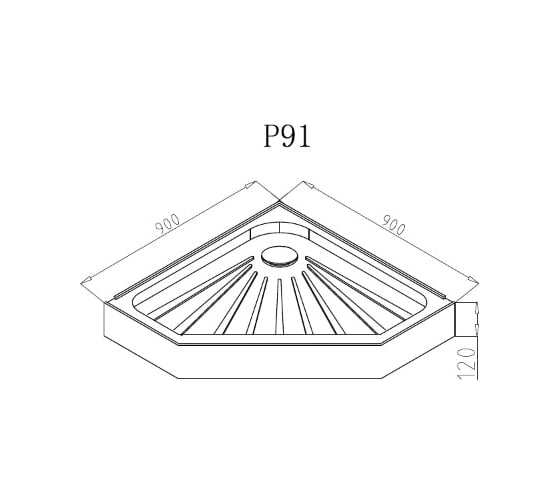 Душевой поддон Cerutti SPA P91 90х90х15, пентагональный 6786
