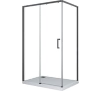 Душевое ограждение Cerutti SPA VITO110B-L 80x110x195, чёрный алюминиевый профиль, без поддона 7745