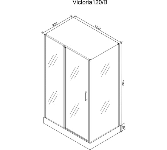 Душевое ограждение Cerutti SPA VICTORIA120 90x120x195, стекло прозрачное, без поддона 7742