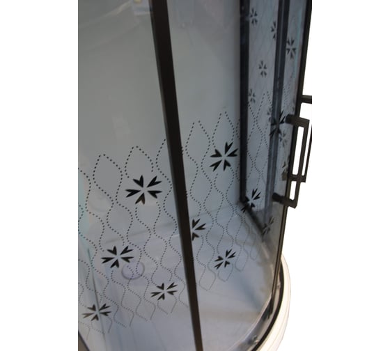 Душевое ограждение Cerutti SPA DIVA100 100x100x195 с рисунком, черное, без поддона 7007
