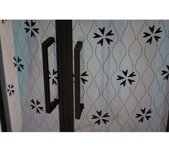 Душевое ограждение Cerutti SPA DIVA100 100x100x195 с рисунком, черное, без поддона 7007