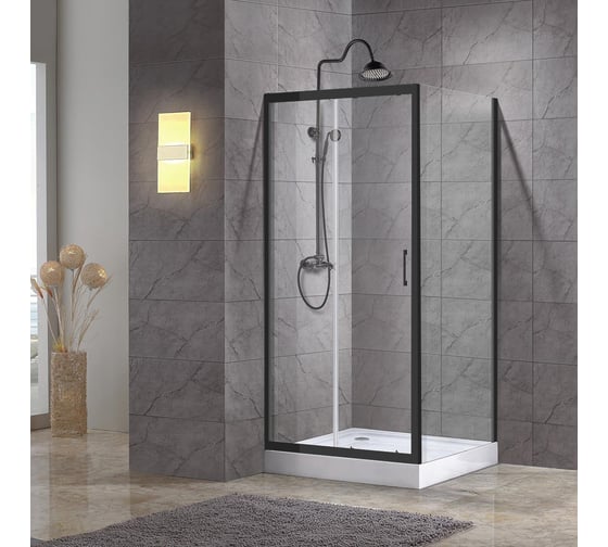 Душевое ограждение Cerutti SPA GLORIA 120B 80x120x195, профиль черный, без поддона 7723