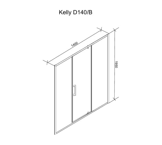 Дверь в нишу Cerutti SPA KELLY D140B 140x195, алюминиевый черный профиль, без поддона 7744