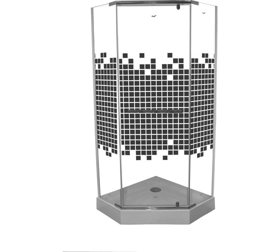 Душевое ограждение Cerutti SPA CHIKA ZP91 90х90х195, пентагональное, прозрачное стекло, без поддона 6785