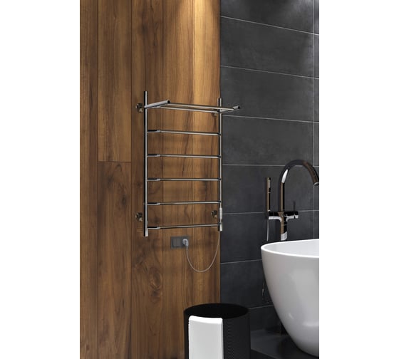 Электрический полотенцесушитель INDIGO Roof Lux с/п (electro) 80/50 (таймер, скр.монтаж, унив.подкл.R/L, полиров.) LCRLE80-50PRt