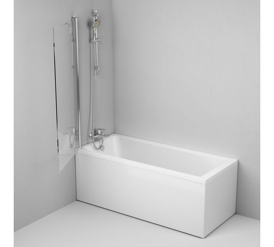 Шторка на борт ванны AM.PM Gem 80х140, поворотная W90BS-D080-140CT