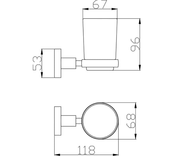 Стакан одинарный стеклянный настенный RavSlezak, золотистый крацованный COA0201ZK